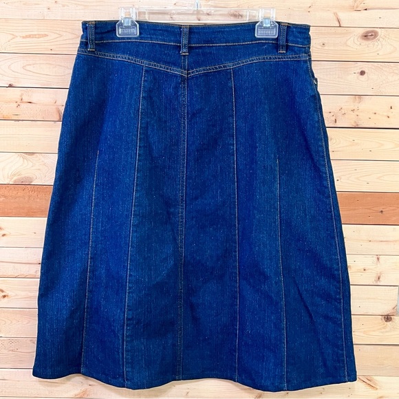Indigo Stretch Midi Denim Jean Skirt size 10 - Picture 7 of 9